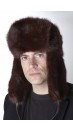 Marten-Sable fur hat, Russian style, dark brown